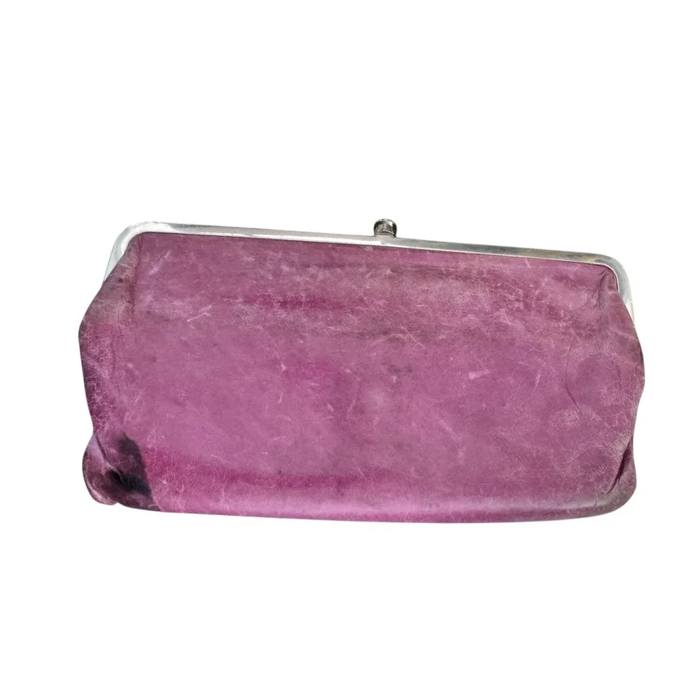 HOBO Lauren Clutch Wallet Purse for Women Purple Leather Multiple Inner Divider - Picture 2 of 6